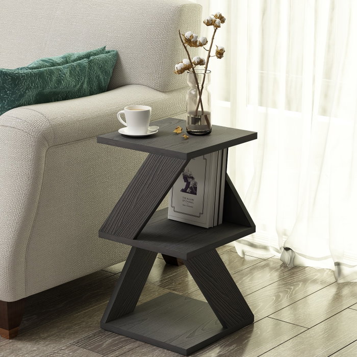 Hanah Home Mesa Lateral Madera Negra 29.6x54.2x29.6 cm
